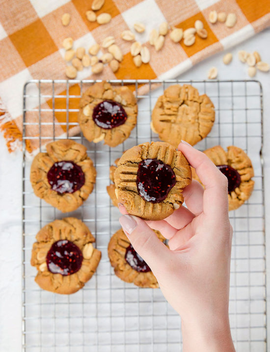 Gluten Free Peanut Butter & Jam Cookies xoxoBella