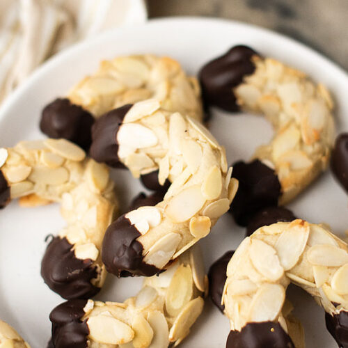 Gluten Free Chocolate Dipped Almond Horns xoxoBella