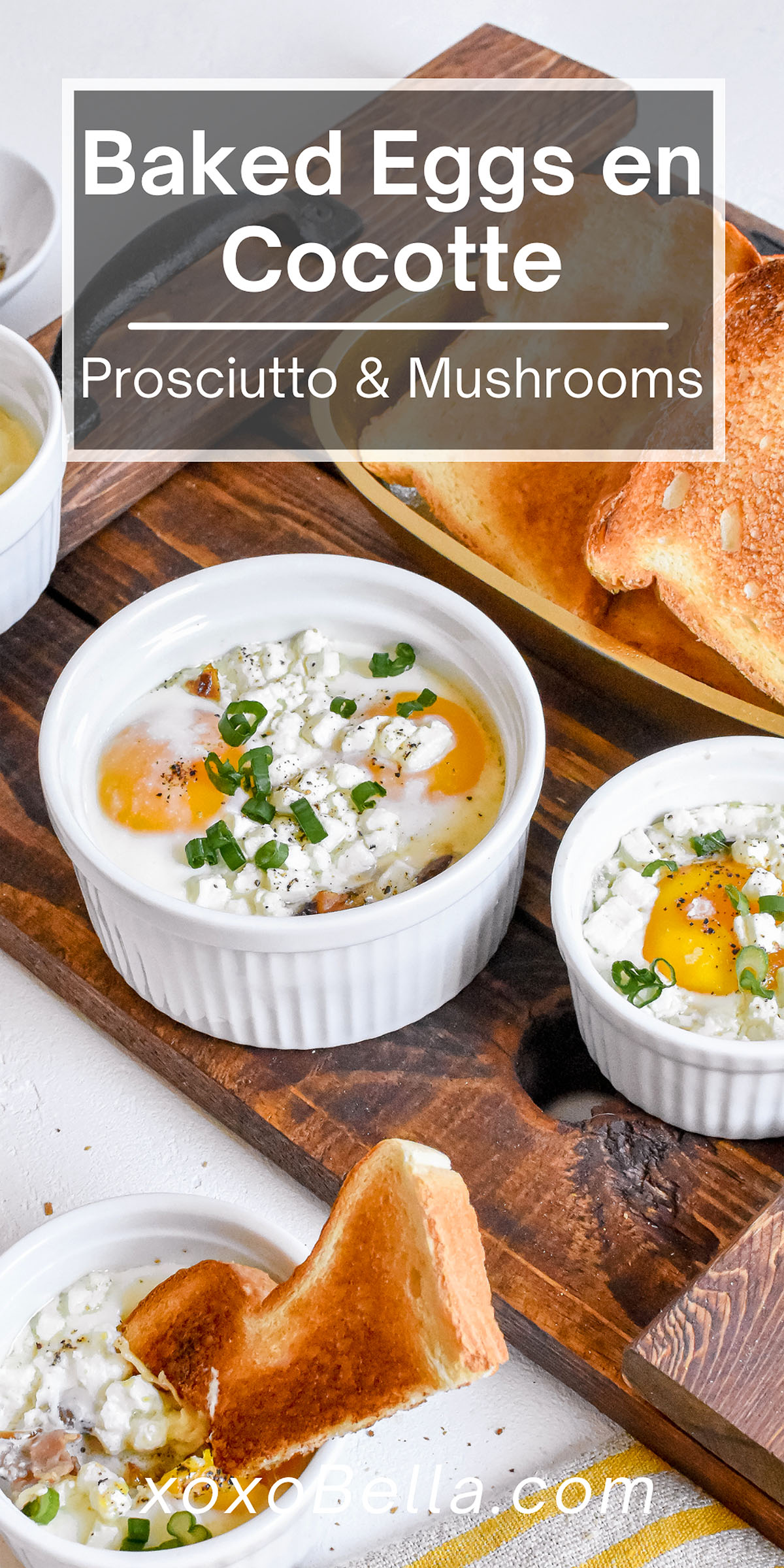 Baked Eggs en Cocotte with Prosciutto and Mushrooms xoxoBella