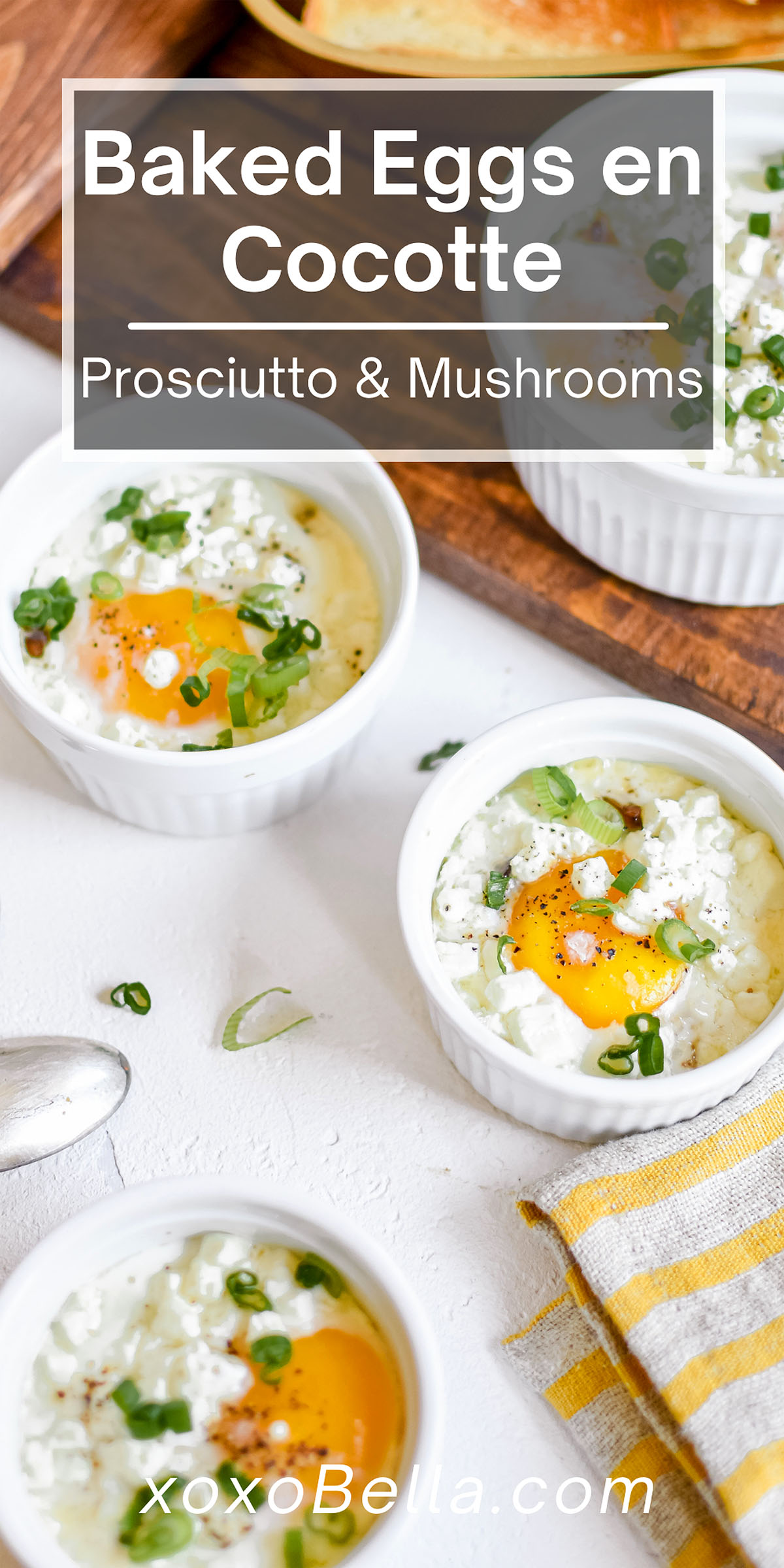 Baked Eggs en Cocotte with Prosciutto and Mushrooms xoxoBella