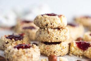 Raspberry Hazelnut Thumbprint Cookies xoxoBella