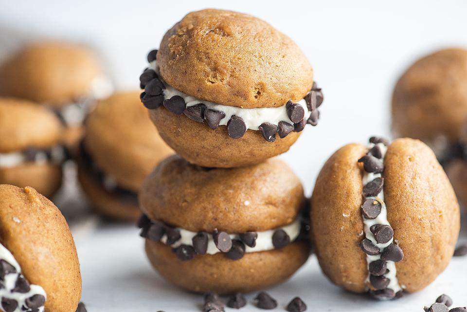 Pumpkin Whoopie Pies With Cream Cheese Filling - Taste And See