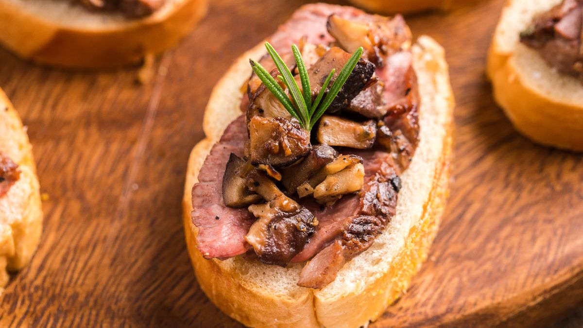 Steak and Mushroom Bruschetta