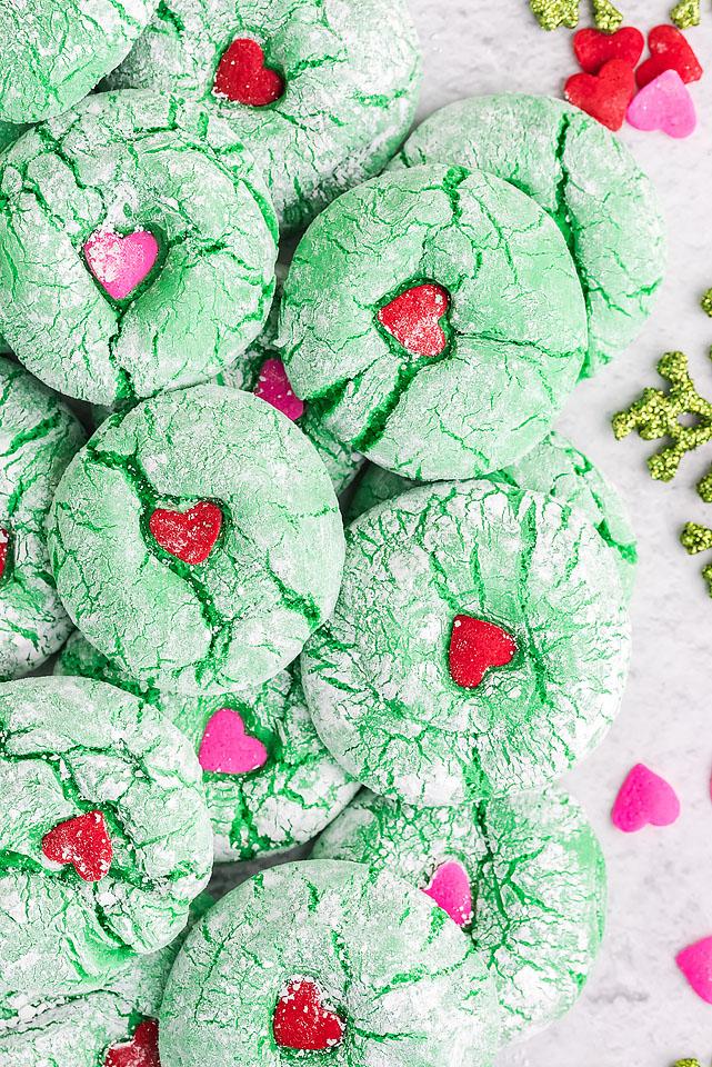 Grinch Crinkle Cookies - ZEN AND HONEY