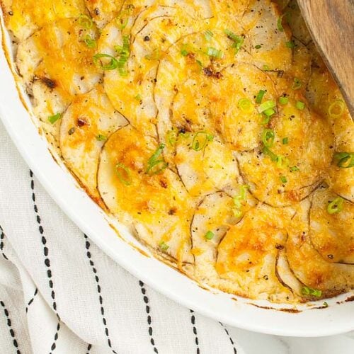 Gouda Cheddar Parmesan Scalloped Potatoes au Gratin xoxoBella