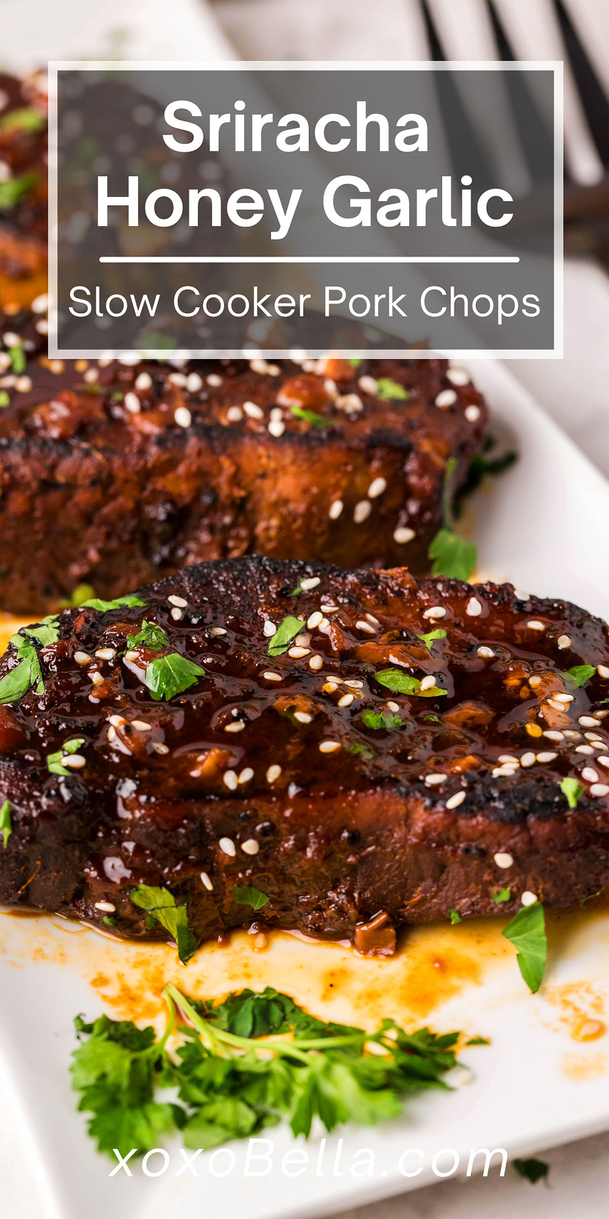 Slow Cooker Sriracha Honey Garlic Pork Chops xoxoBella