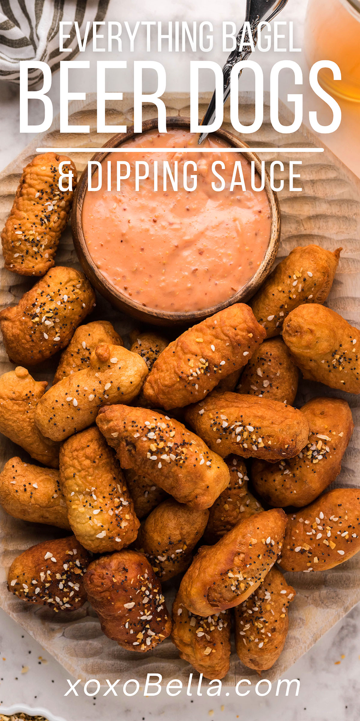 Everything Bagel Beer Dogs with Dipping Sauce xoxoBella