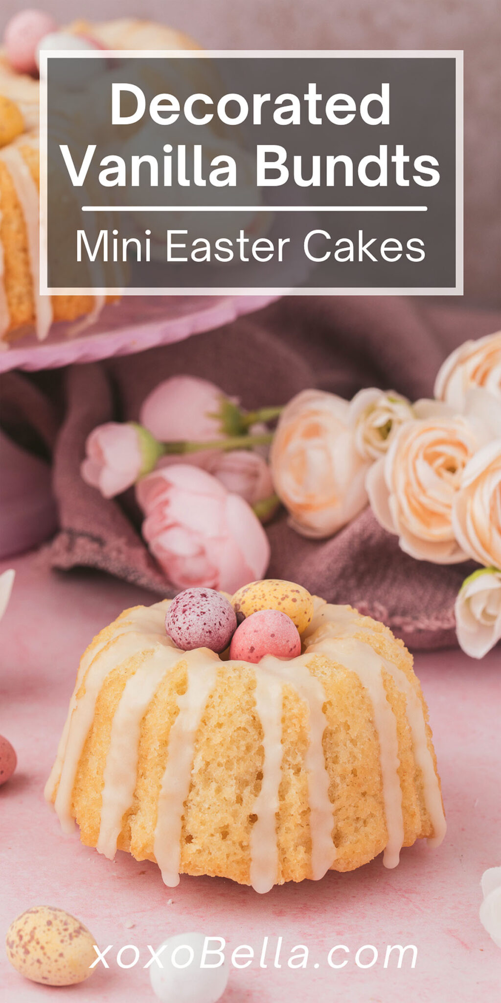Easter Mini Vanilla Bundt Cakes with Chocolate Eggs xoxoBella