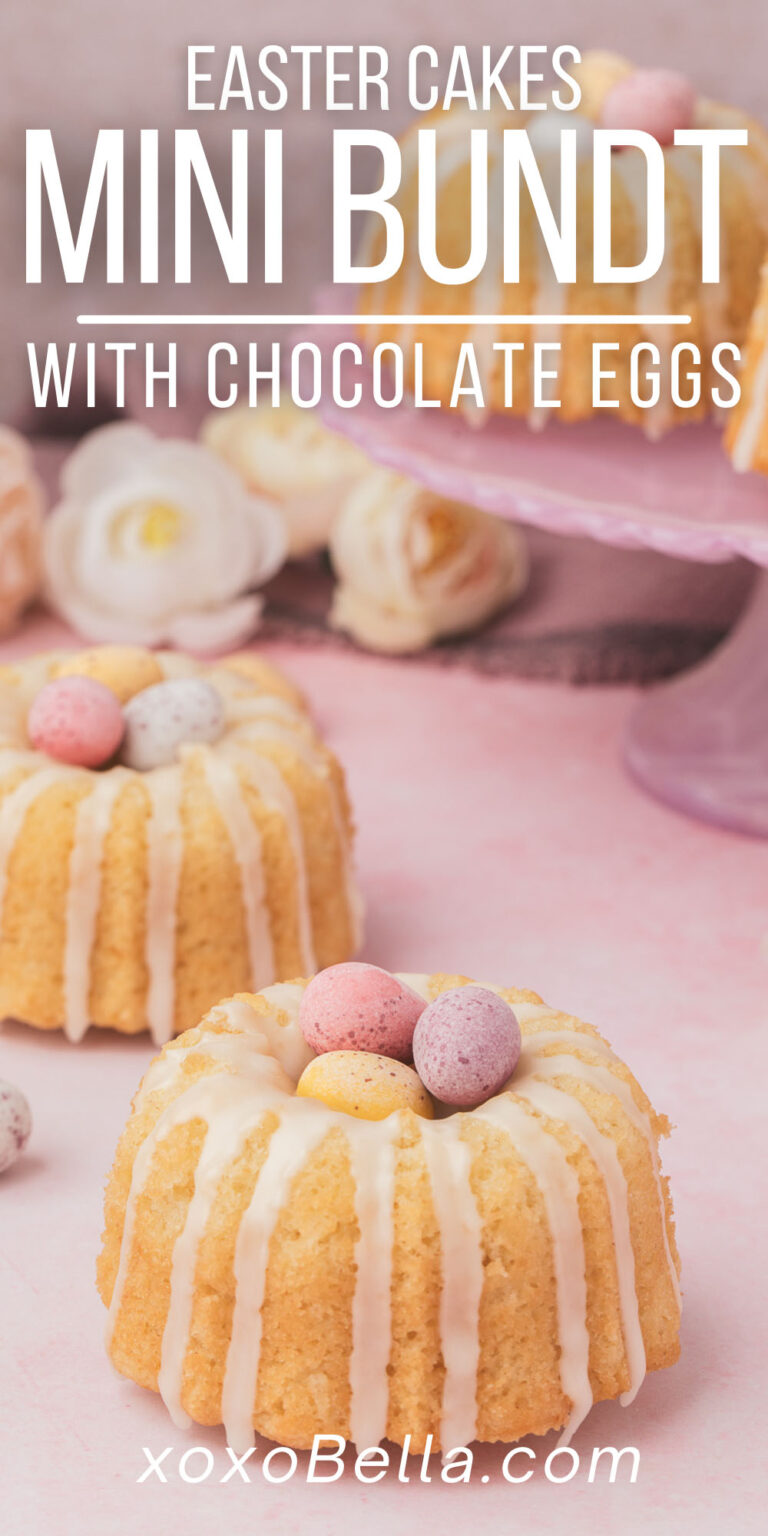 Easter Mini Vanilla Bundt Cakes with Chocolate Eggs xoxoBella