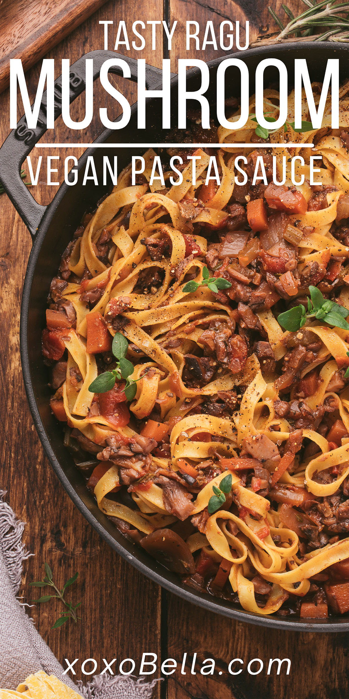 Mushroom Ragu Vegan Pasta Sauce xoxoBella