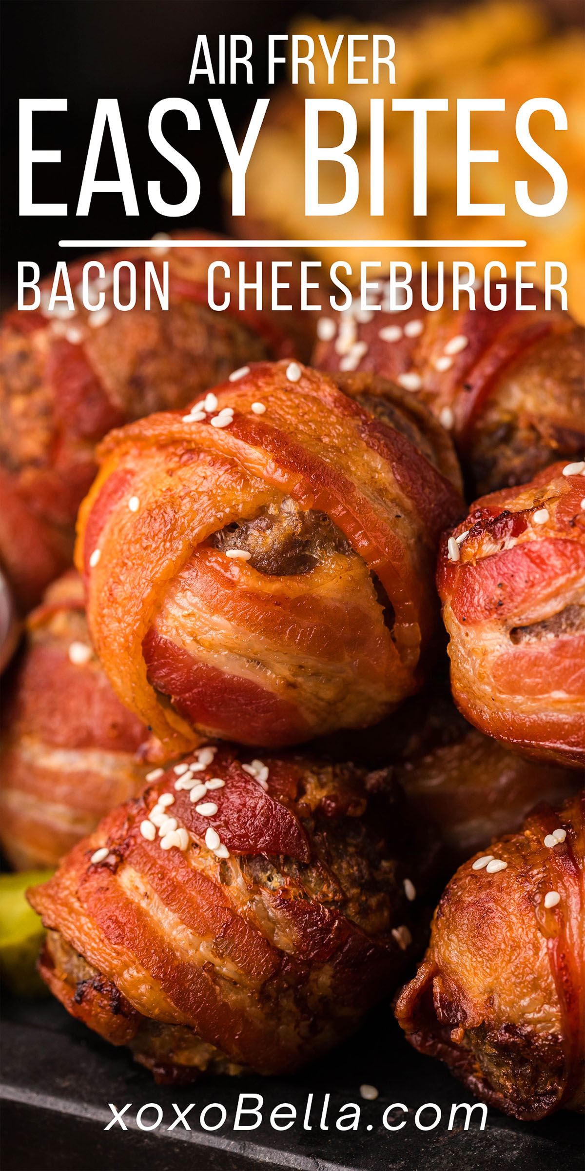 Air Fryer Bacon Wrapped Cheeseburger Bites xoxoBella