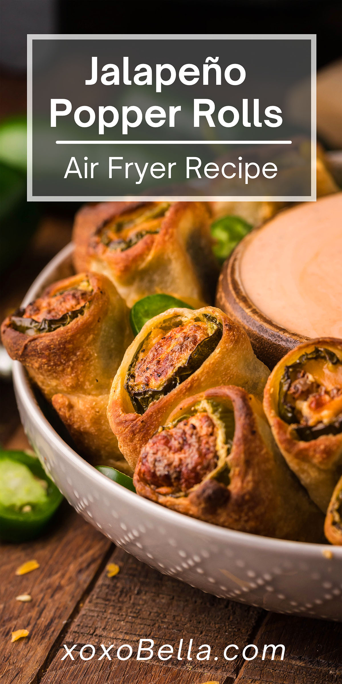 Air Fryer Pull Apart Jalapeño Popper Rolls xoxoBella
