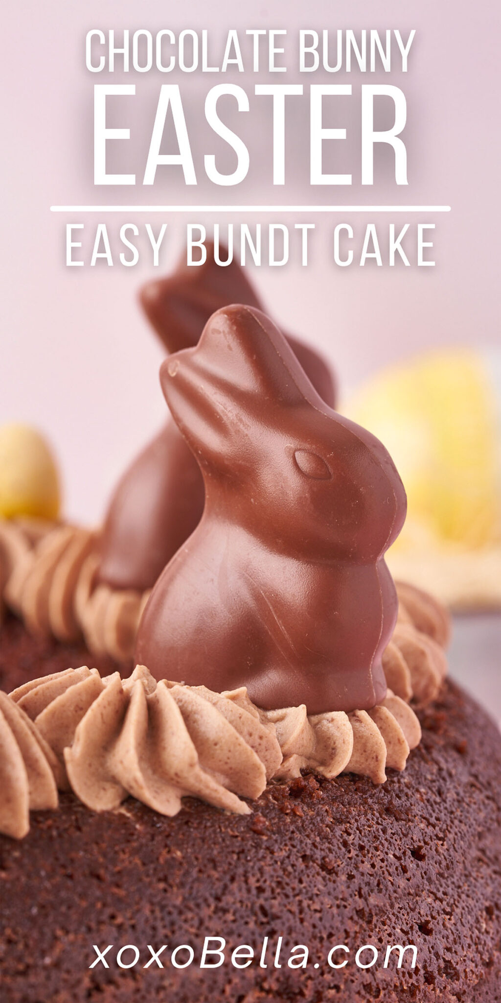 Chocolate Easter Bundt Cake with Bunnies xoxoBella
