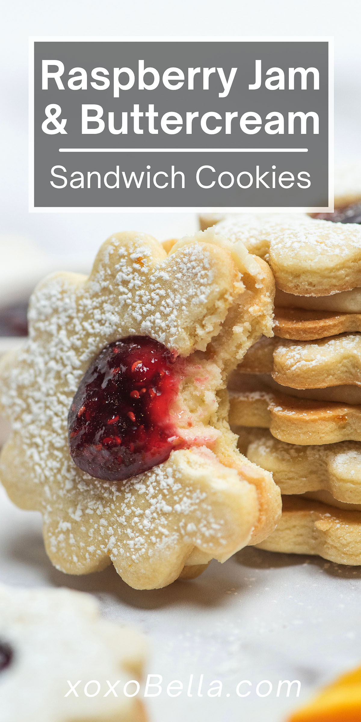 Raspberry Jam and Buttercream Sandwich Cookies xoxoBella