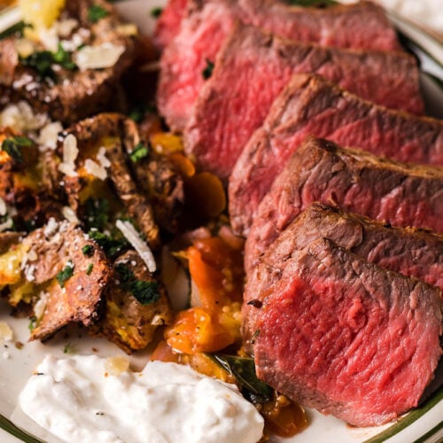 Pan Roasted Beef Tenderloin Medallions with Tomato Relish xoxoBella