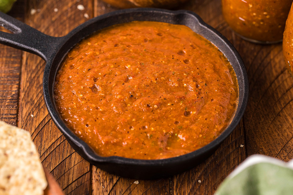 Tomatillo Red Chili Salsa Copycat Chipotle Hot Salsa