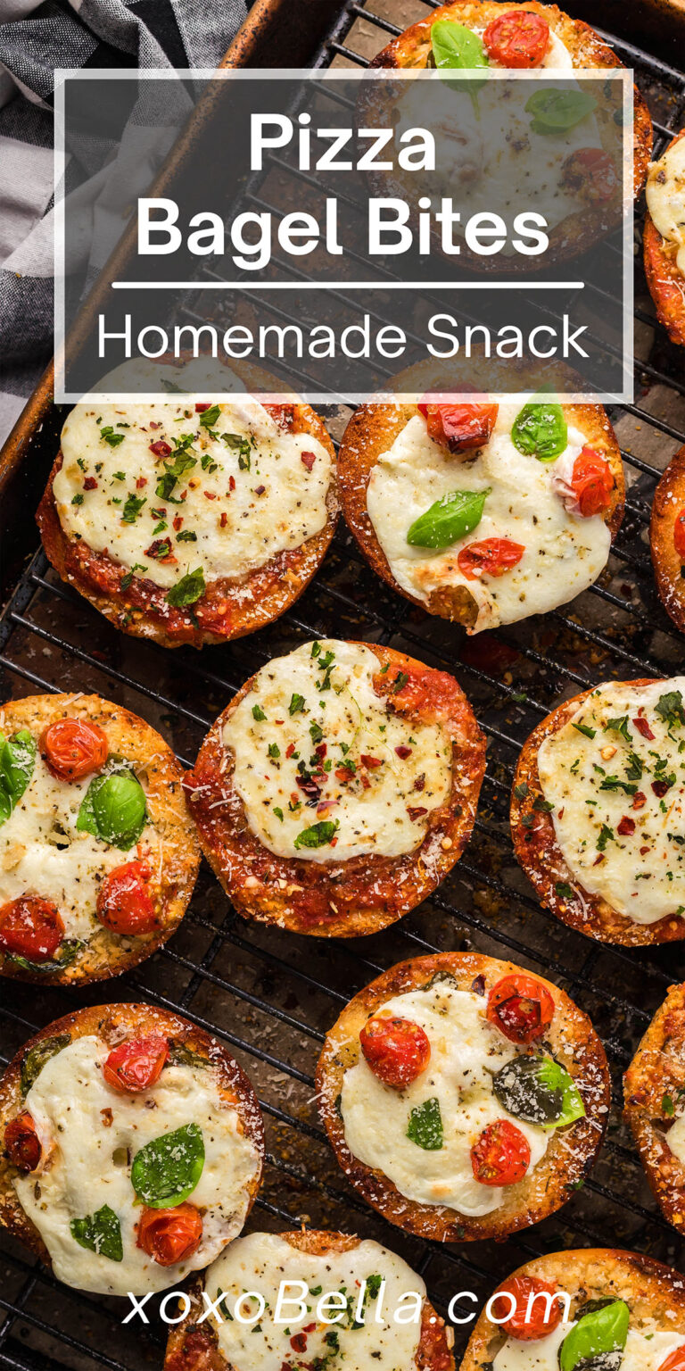 Homemade Mini Pizza Bagel Bites xoxoBella