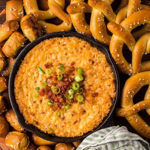 Smoked Gouda Bacon Cheddar Cheese Dip for Pretzels xoxoBella