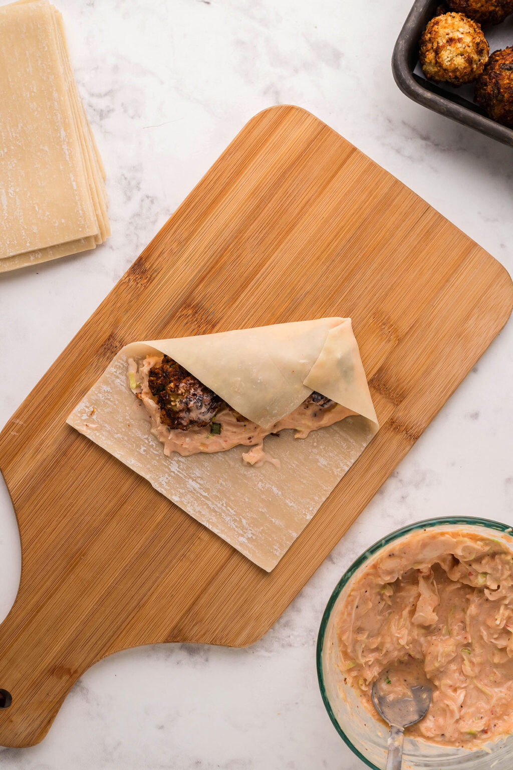 Air Fryer Crab Cake Egg Rolls with Fire Sauce xoxoBella