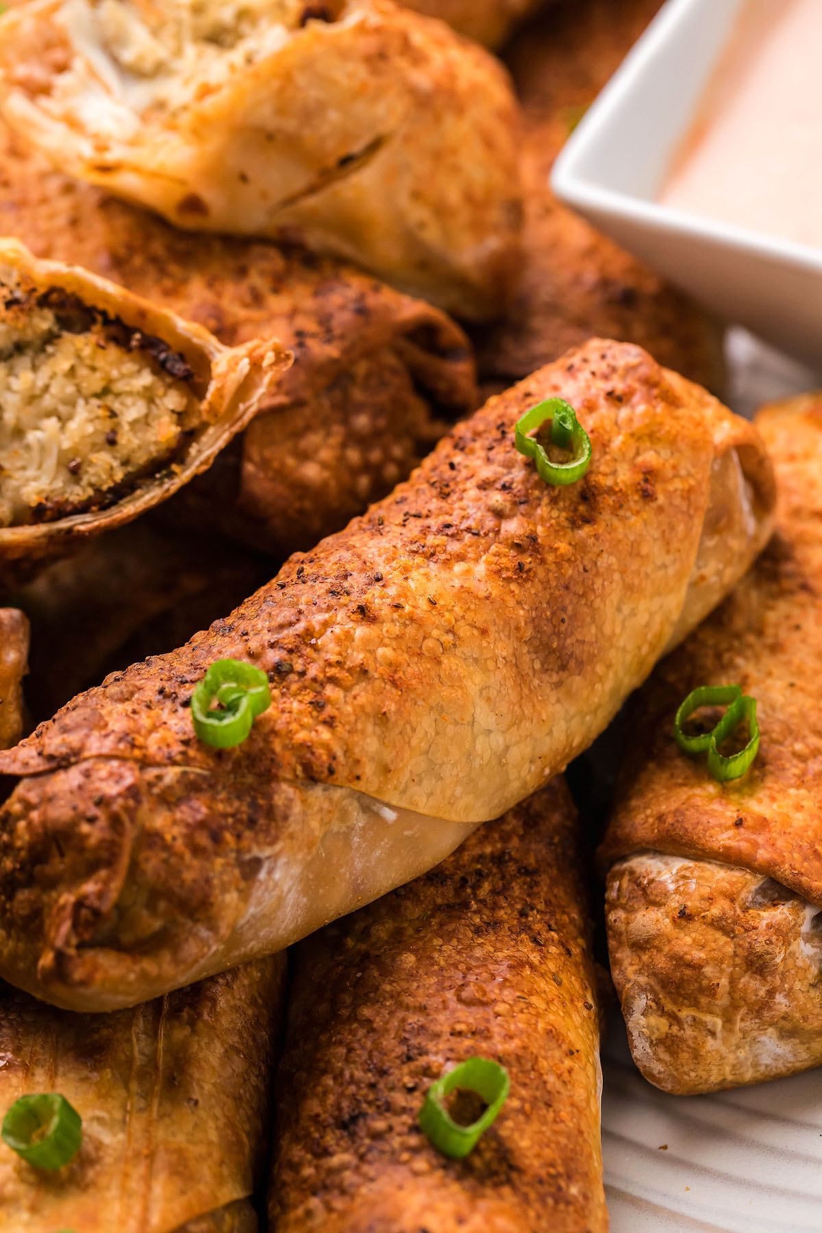 Air Fryer Crab Cake Egg Rolls with Fire Sauce xoxoBella