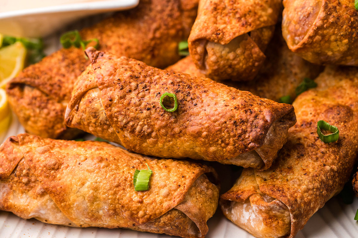 Air Fryer Crab Cake Egg Rolls with Fire Sauce xoxoBella