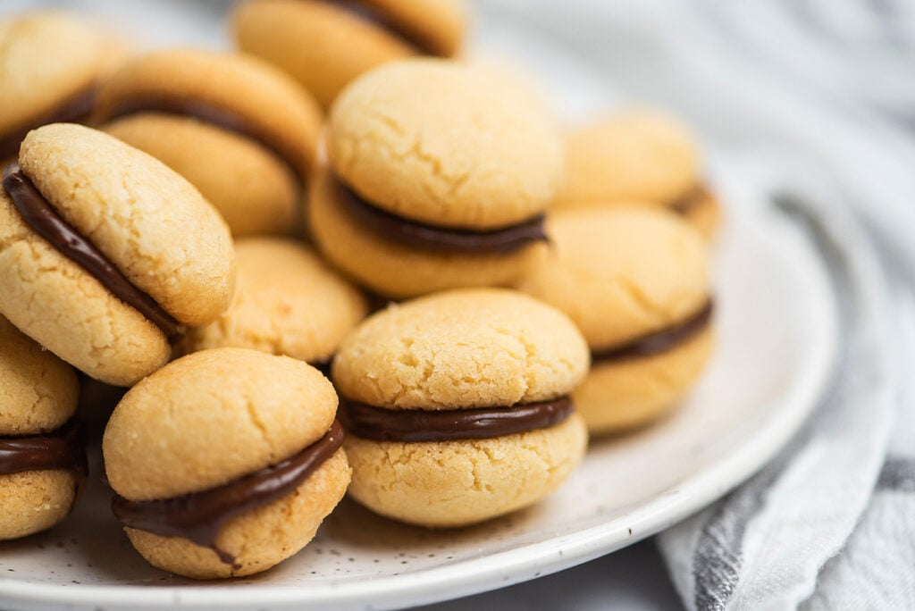 Baci di Dama Mini Italian Chocolate Filled Sandwich Cookies