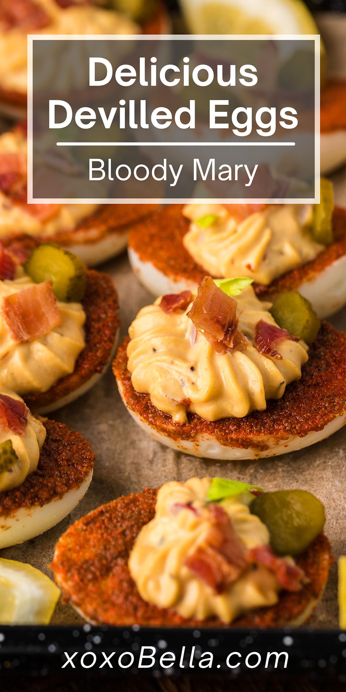 Delicious Bloody Mary Deviled Eggs xoxoBella