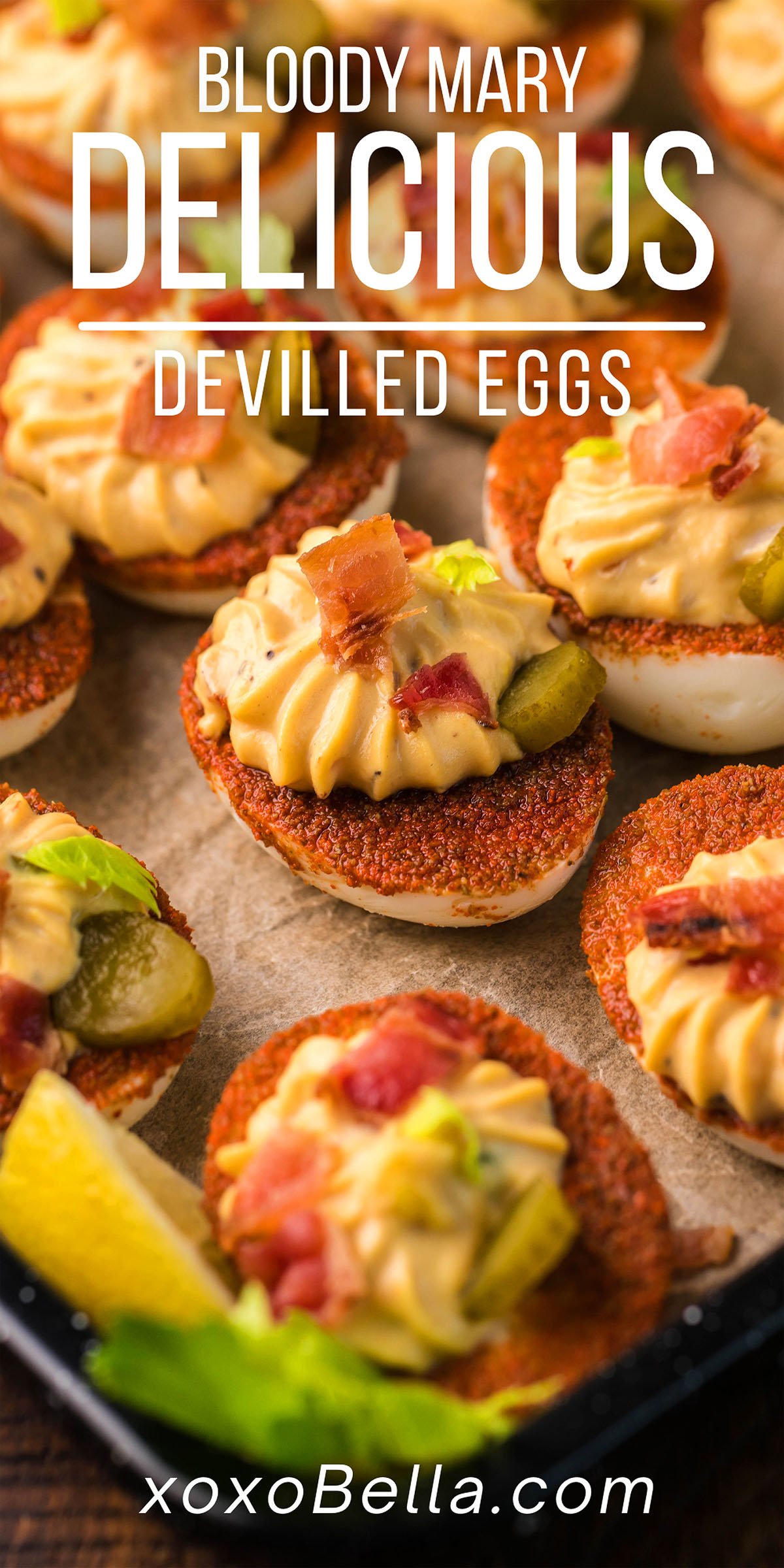 Delicious Bloody Mary Deviled Eggs xoxoBella