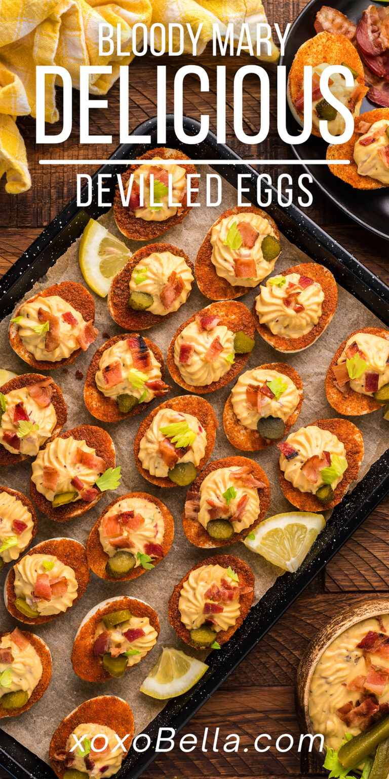 Delicious Bloody Mary Deviled Eggs xoxoBella