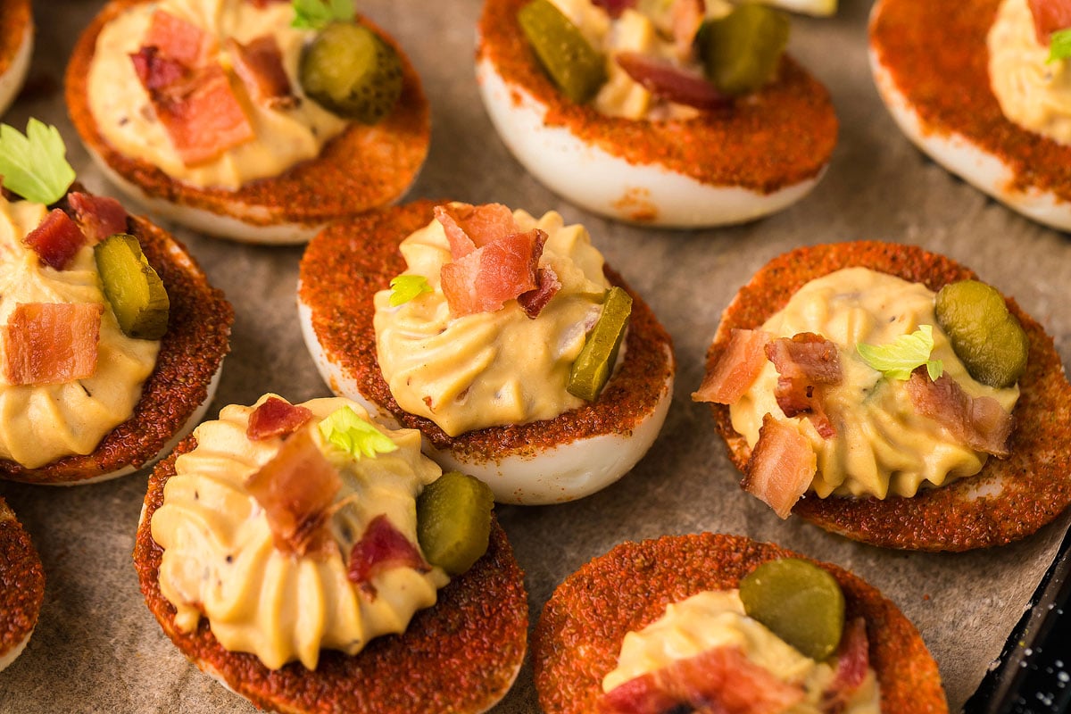 Homemade deviled eggs.