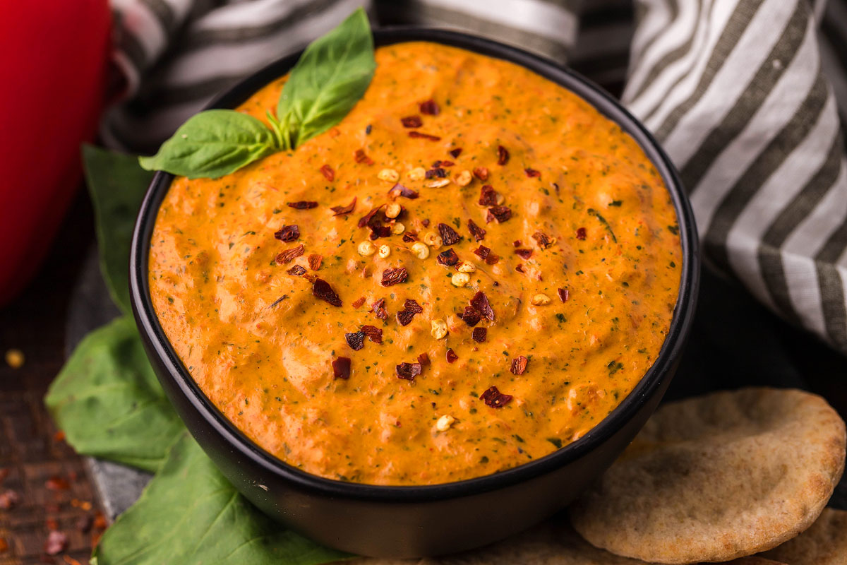 Roasted Red Pepper Cream Cheese Dip xoxoBella