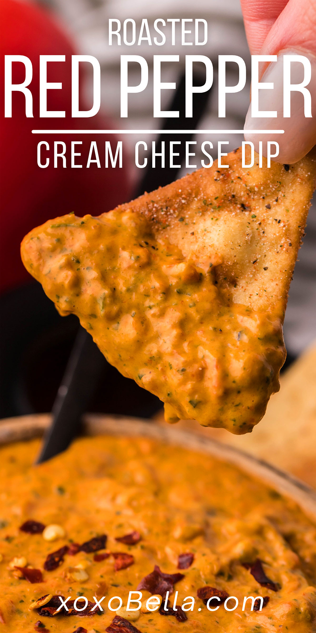 Roasted Red Pepper Cream Cheese Dip xoxoBella