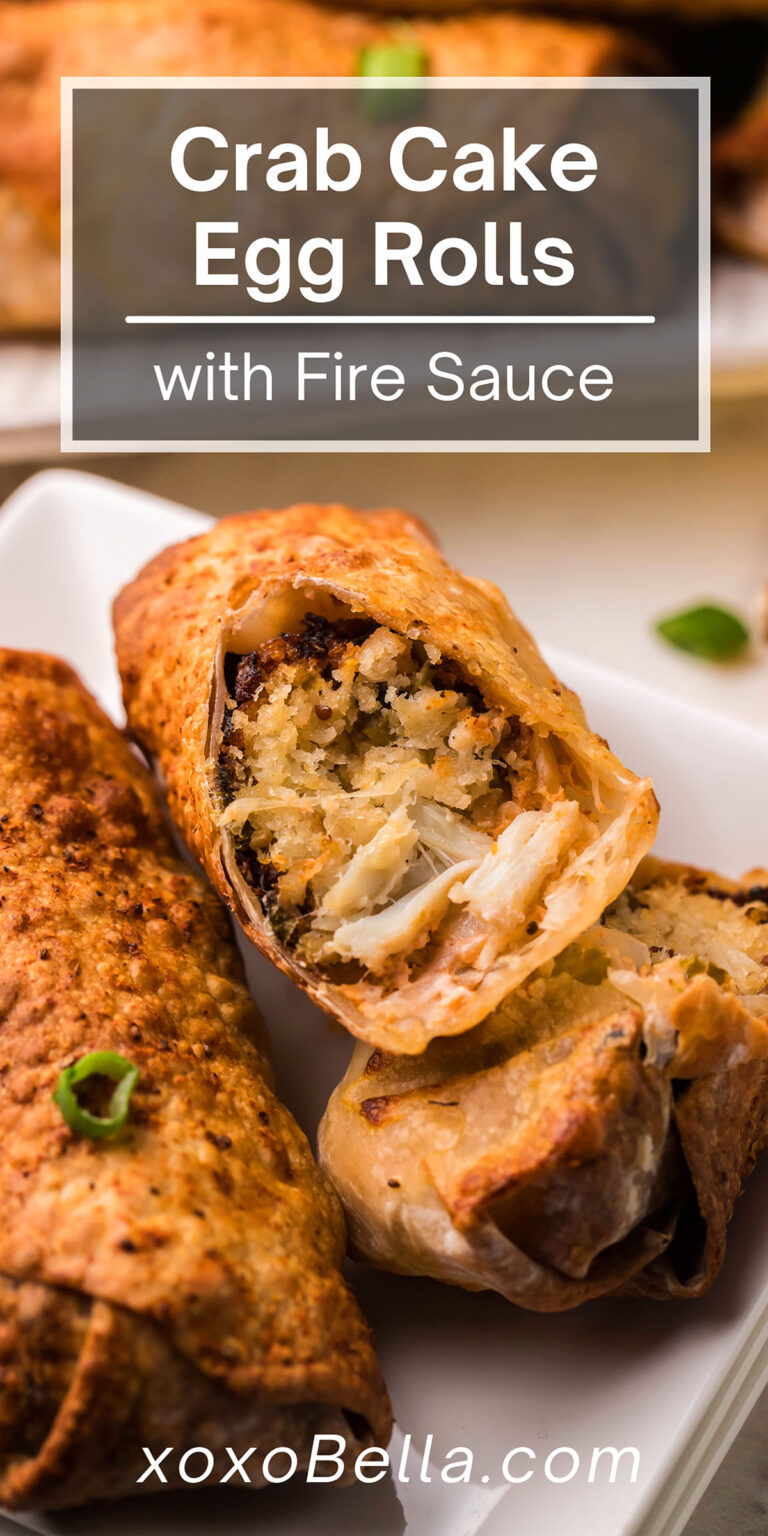 Air Fryer Crab Cake Egg Rolls with Fire Sauce xoxoBella
