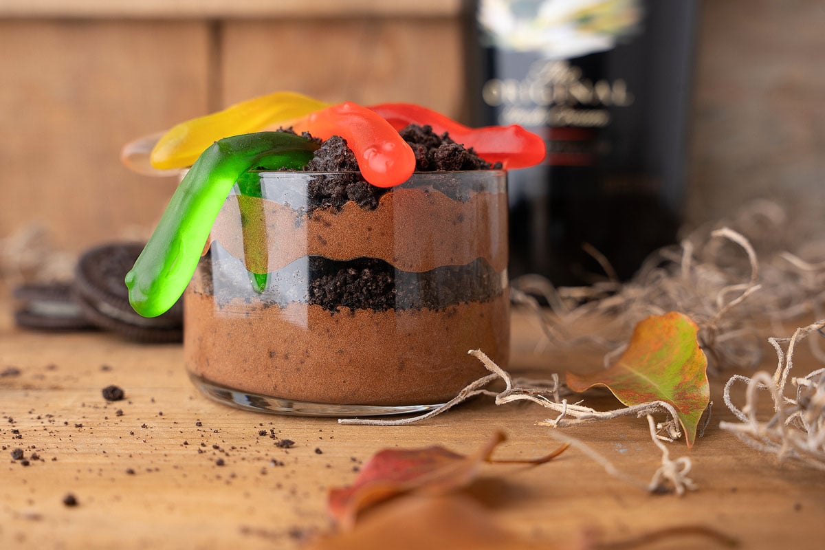 Boozy Bailey’s Snake Den Dirt Cups.