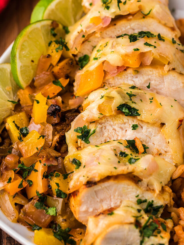 Cheesy Baja Chicken & Bell Pepper Skillet xoxoBella