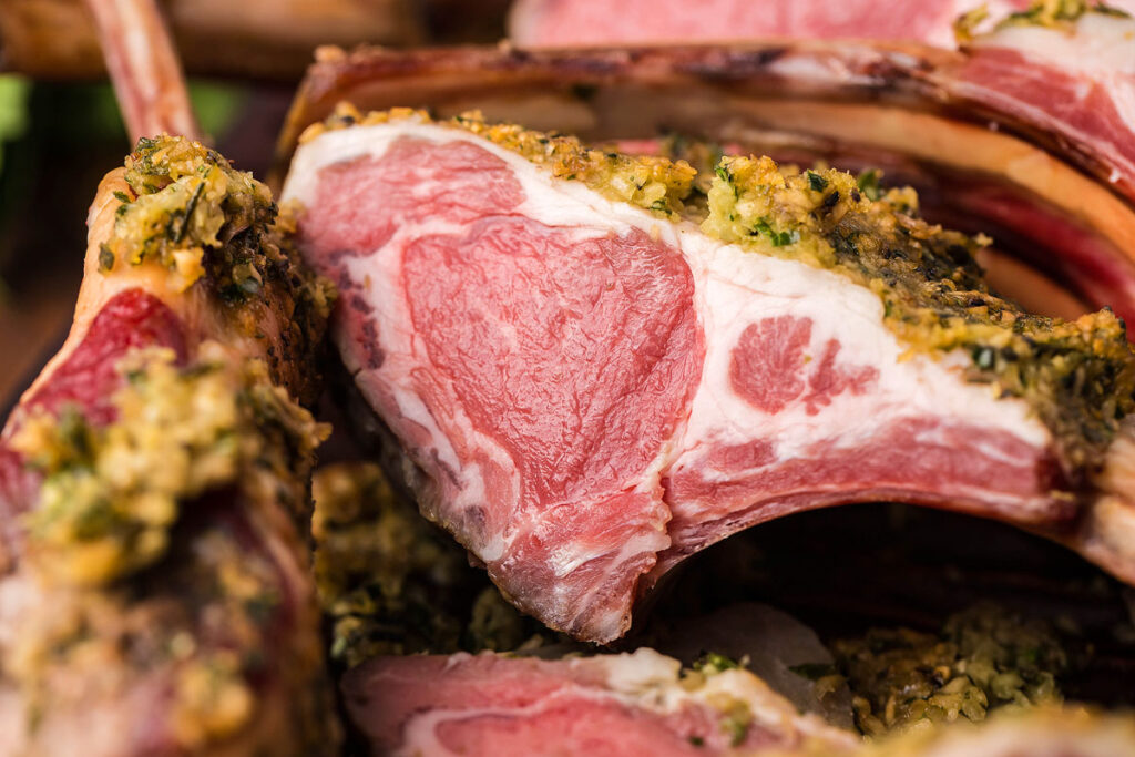 Smoked Rack of Lamb.
