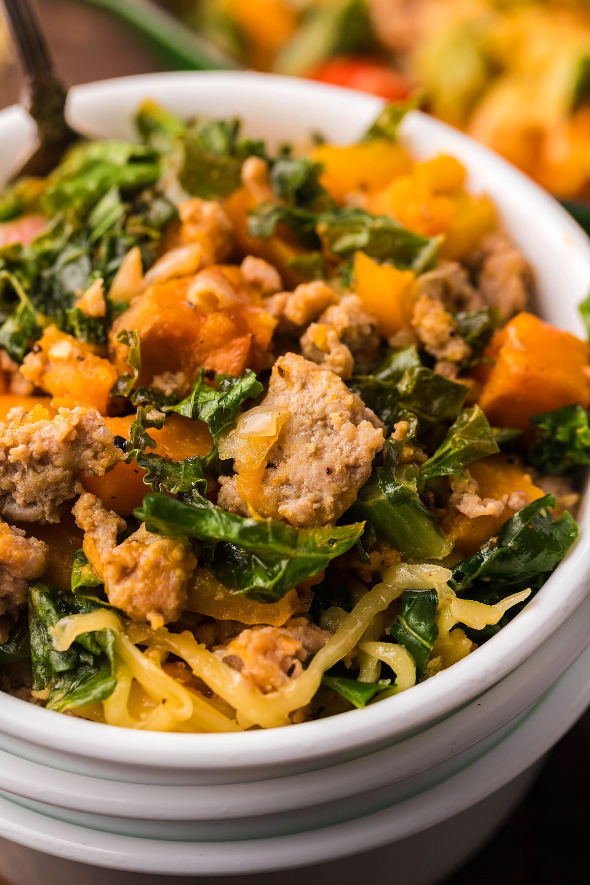 Ground Turkey Sweet Potato Kale Skillet xoxoBella
