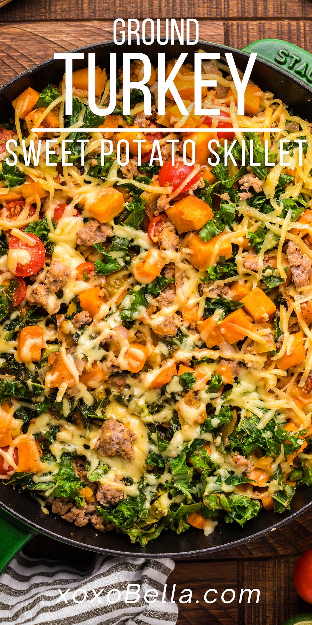 Ground Turkey Sweet Potato Kale Skillet xoxoBella
