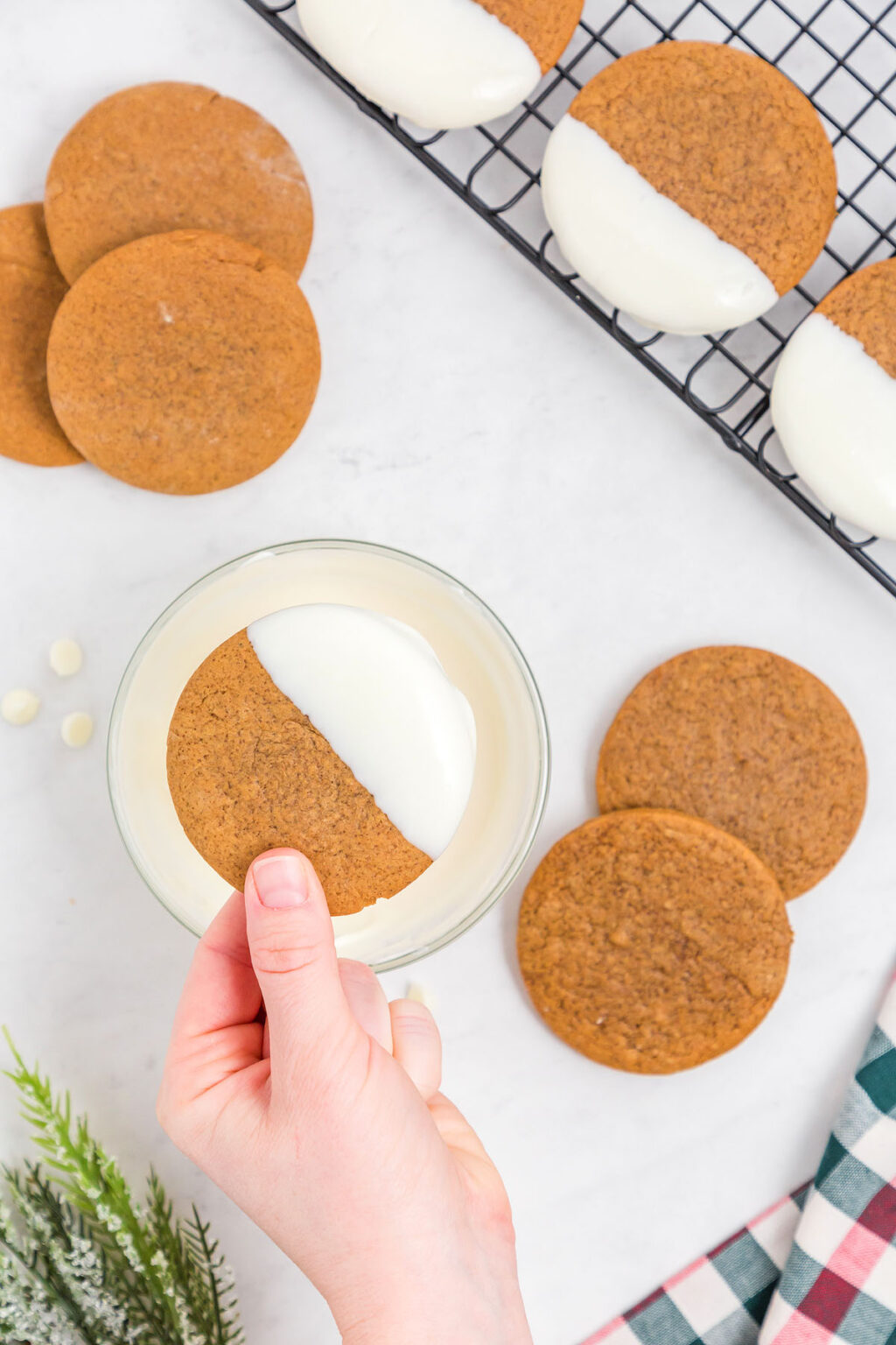 White Chocolate Dipped Ginger Cookies xoxoBella