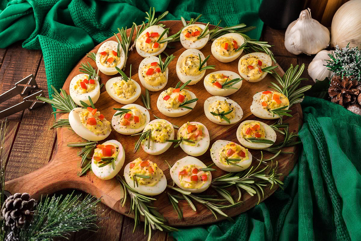 Christmas Deviled Eggs Holiday Appetizer xoxoBella