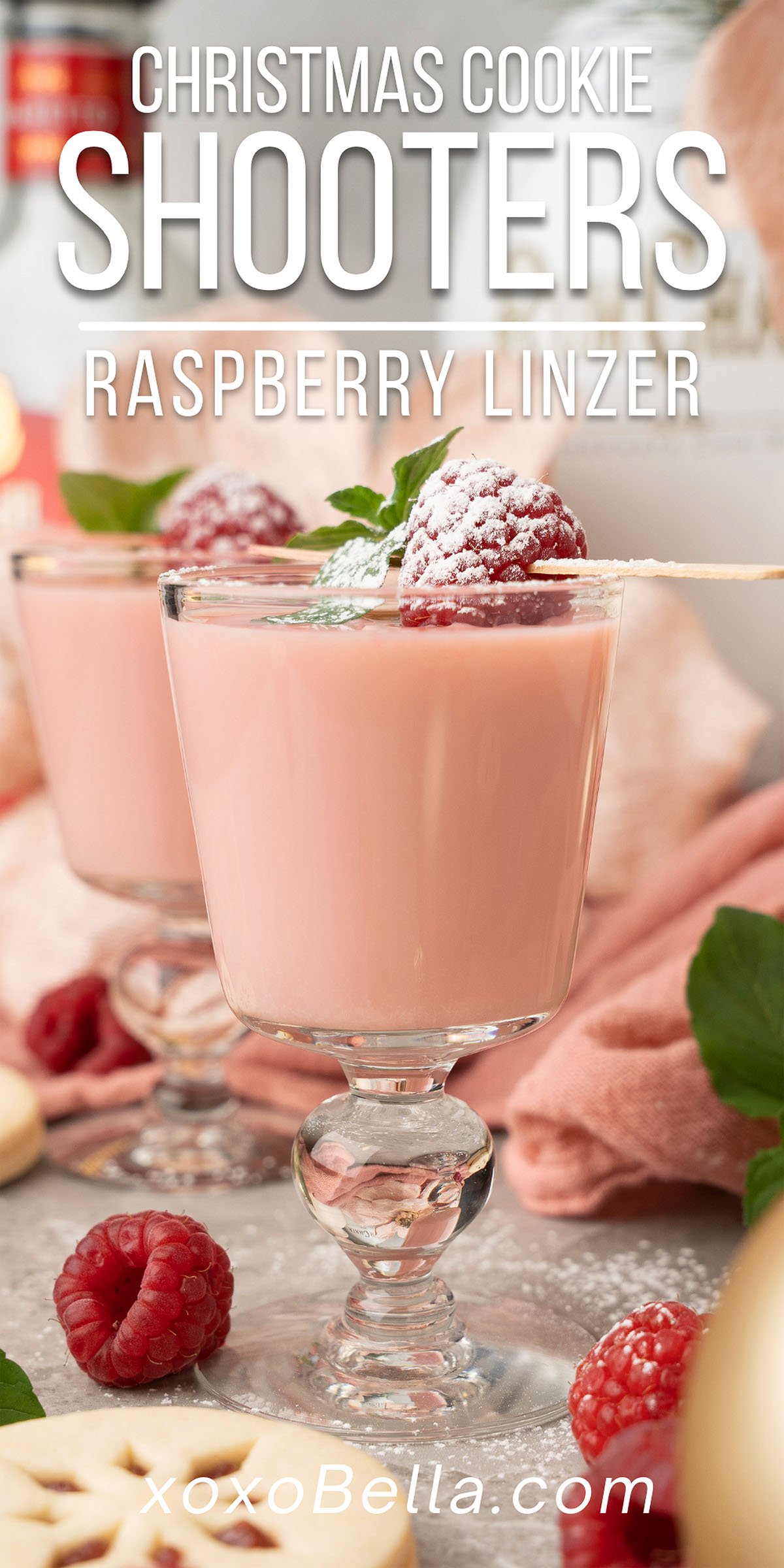 Raspberry Linzer Cookie Shots xoxoBella