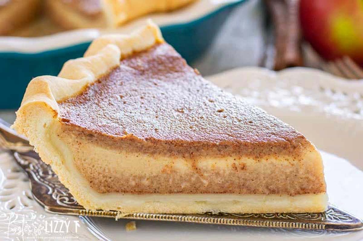 A slice of apple butter pie.