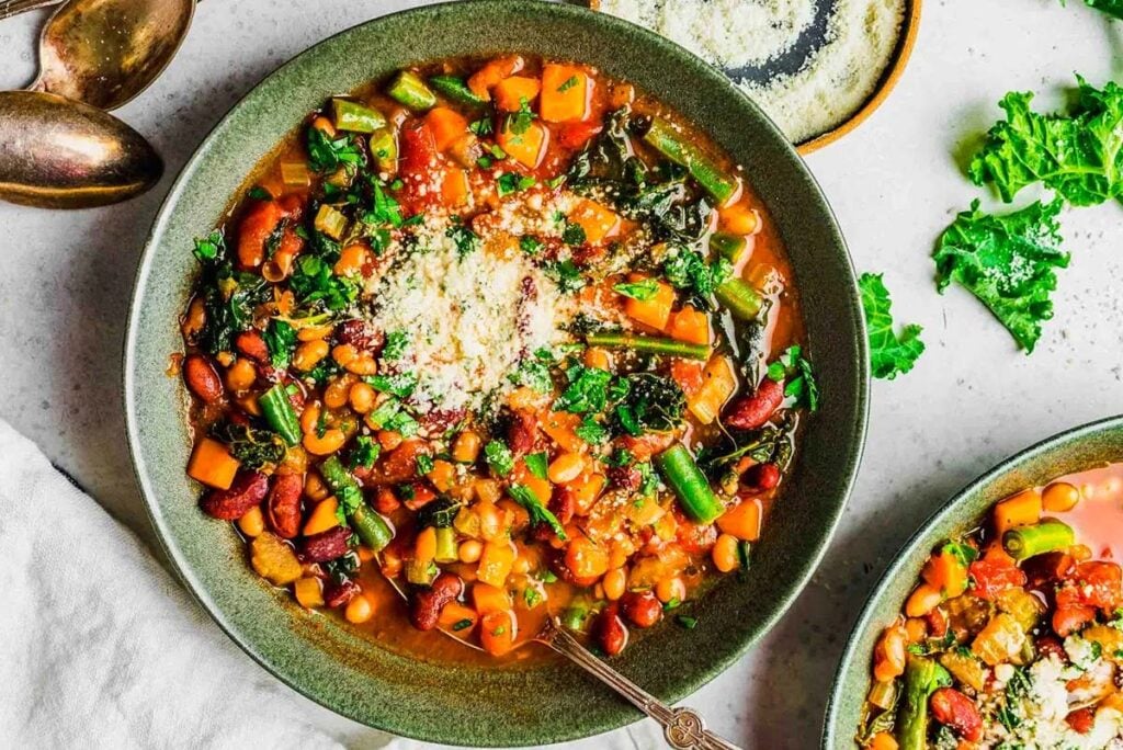 A bowl of bean soup.