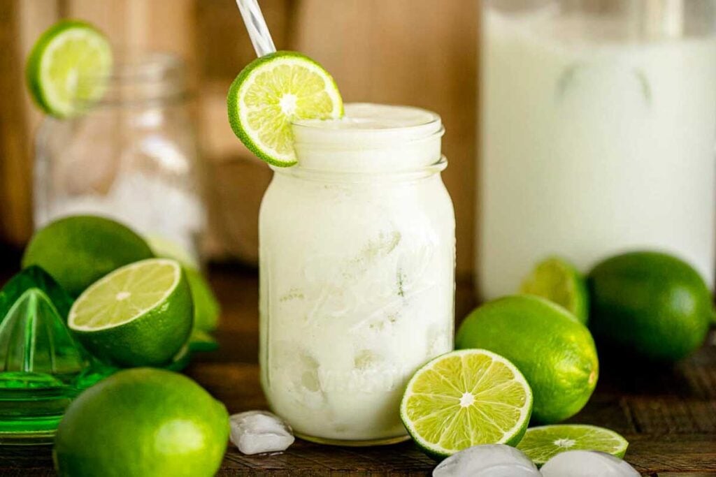 A cool creamy glass of Brazillian lemonade