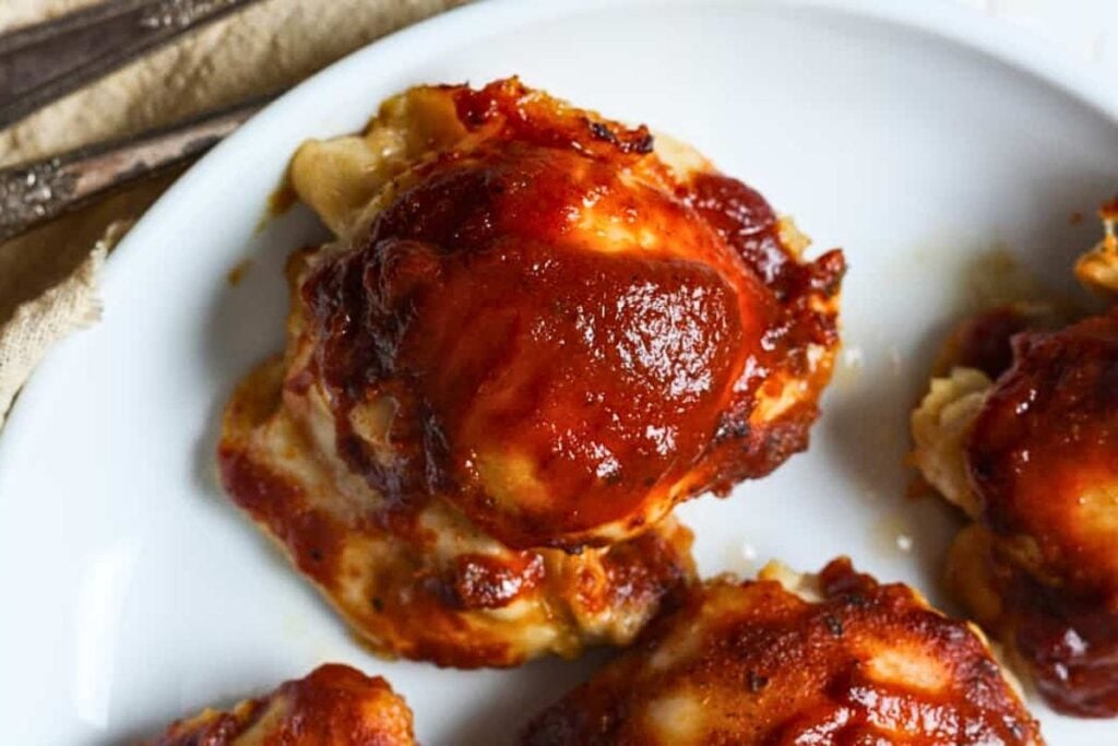 Saucy bbq chicken thighs.
