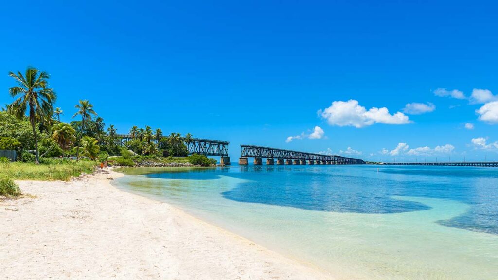 Bahia Honda State Park in Calusa Beach, Florida Keys is a tropical coast with paradise beaches.