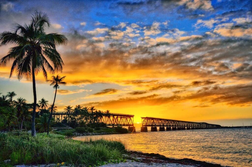 Sunset view of bahia honda state park.