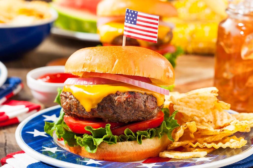 Homemade Memorial Day Hamburger.