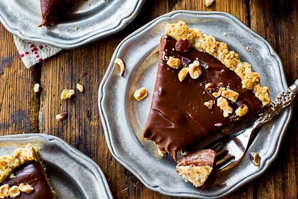 A tart filled with nutella ganache.