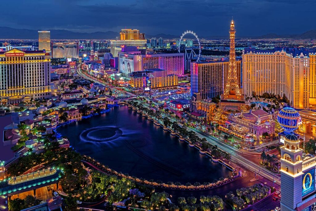 Las Vegas Nevada 2018 08 31 panoramic view of the Las Vegas Strip.
